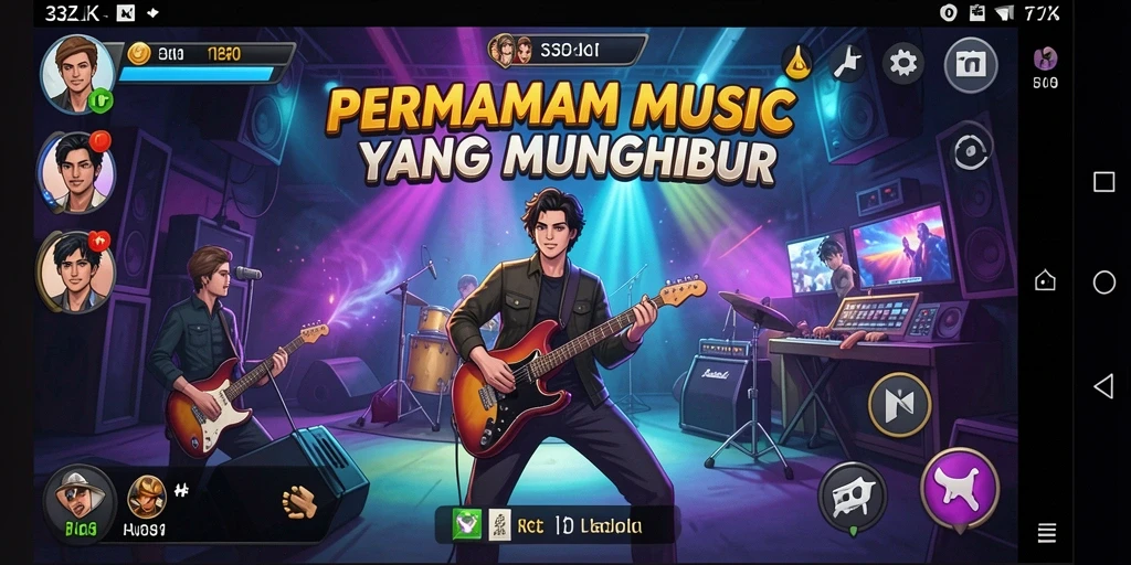 Tampilan menarik dari gameplay aplikasi musik 33ZK.