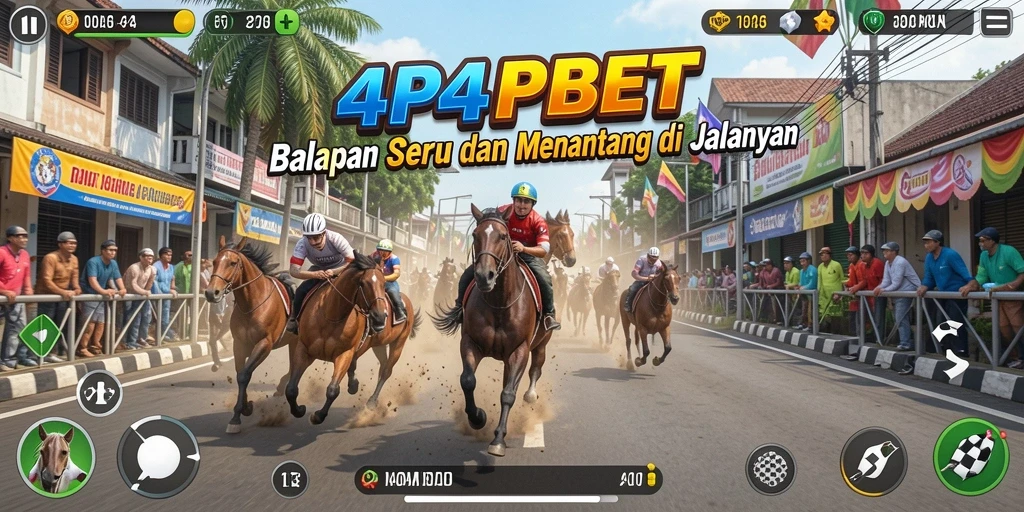 Tampilan gameplay mendebarkan dalam permainan balap 4P4PBET.
