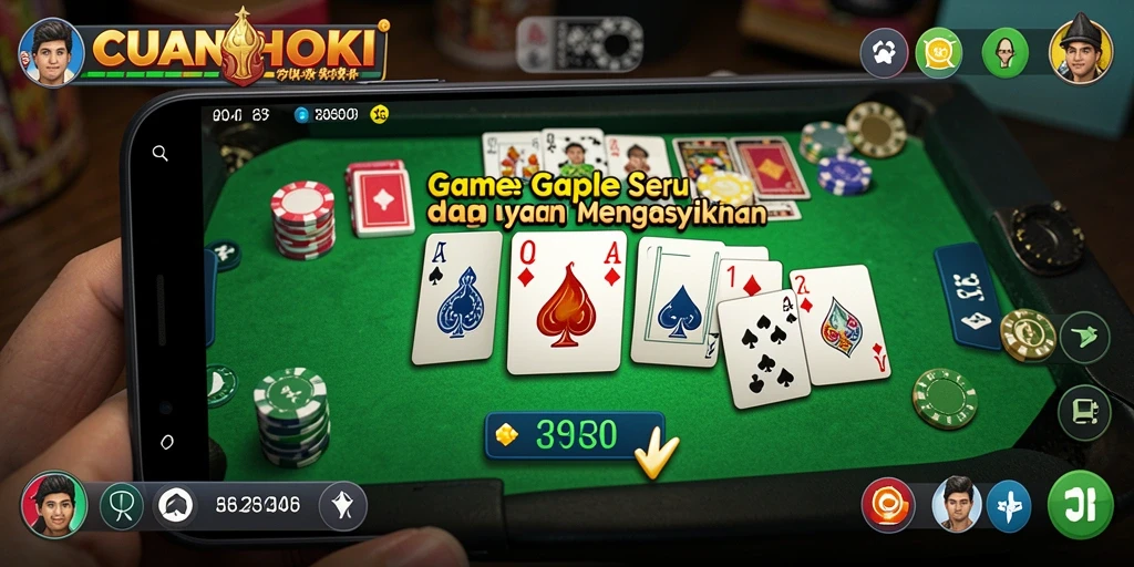 Tampilan gameplay seru dan interaktif Gaple di CUANHOKI.
