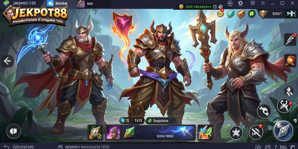 Tampilan gameplay epik dalam dunia MMORPG JEKPOT88.