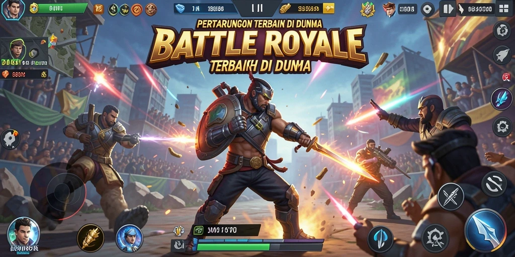 Screenshot MPOID menampilkan intensitas pertempuran Battle Royale.