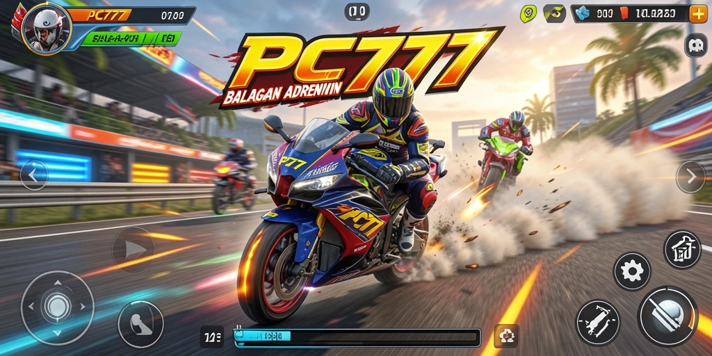 Tampilan gameplay PC777 yang menantang dan penuh aksi balap motor.