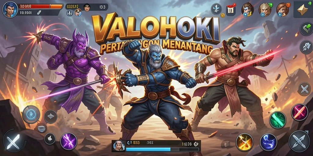 Screenshot gameplay VALOHOKI dengan aksi bertarung seru.